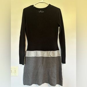 Black/gray sweater dress.